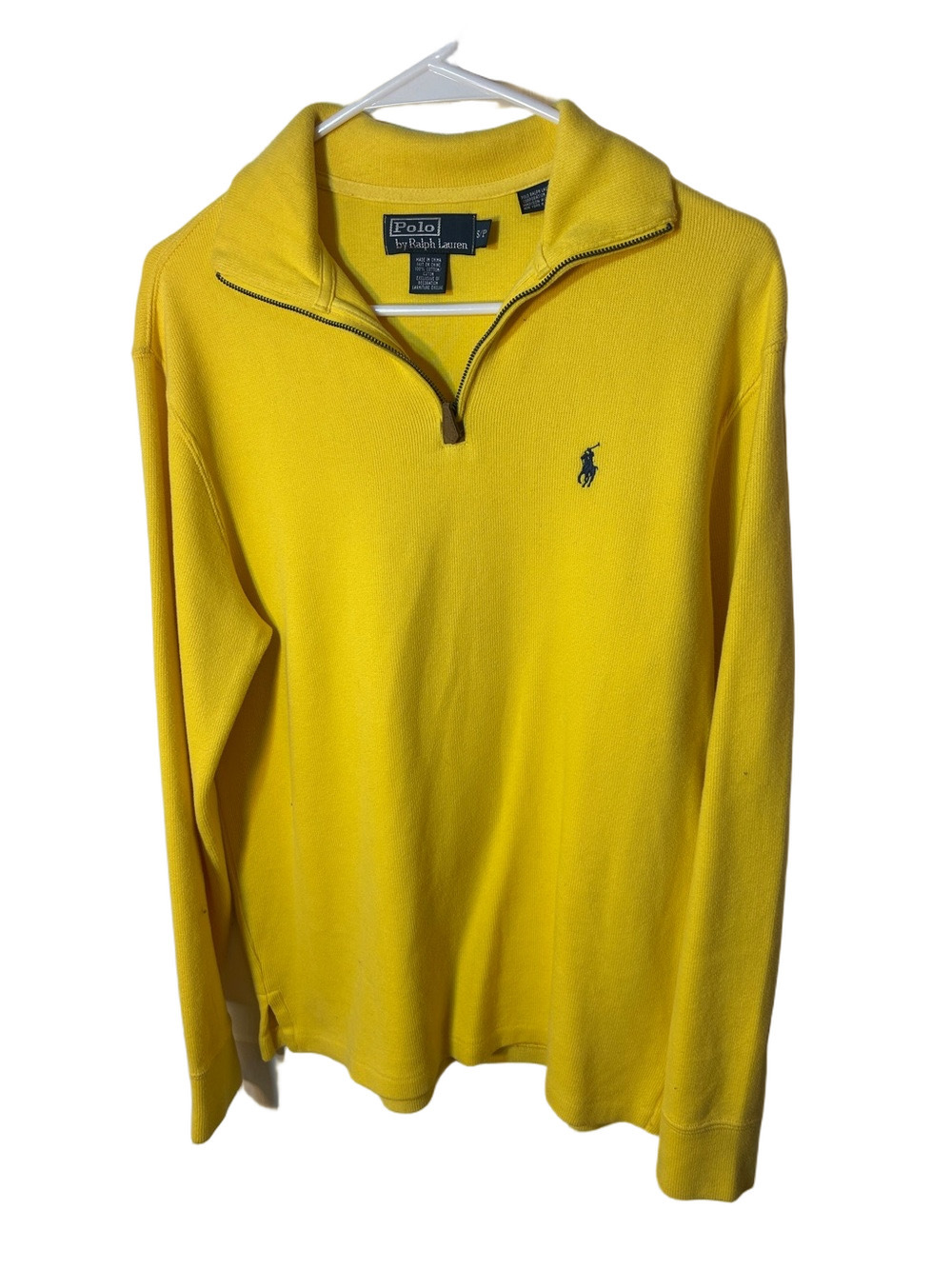 Polo by Ralph Lauren Men’s Yellow Quarter-Zip Sweater size small